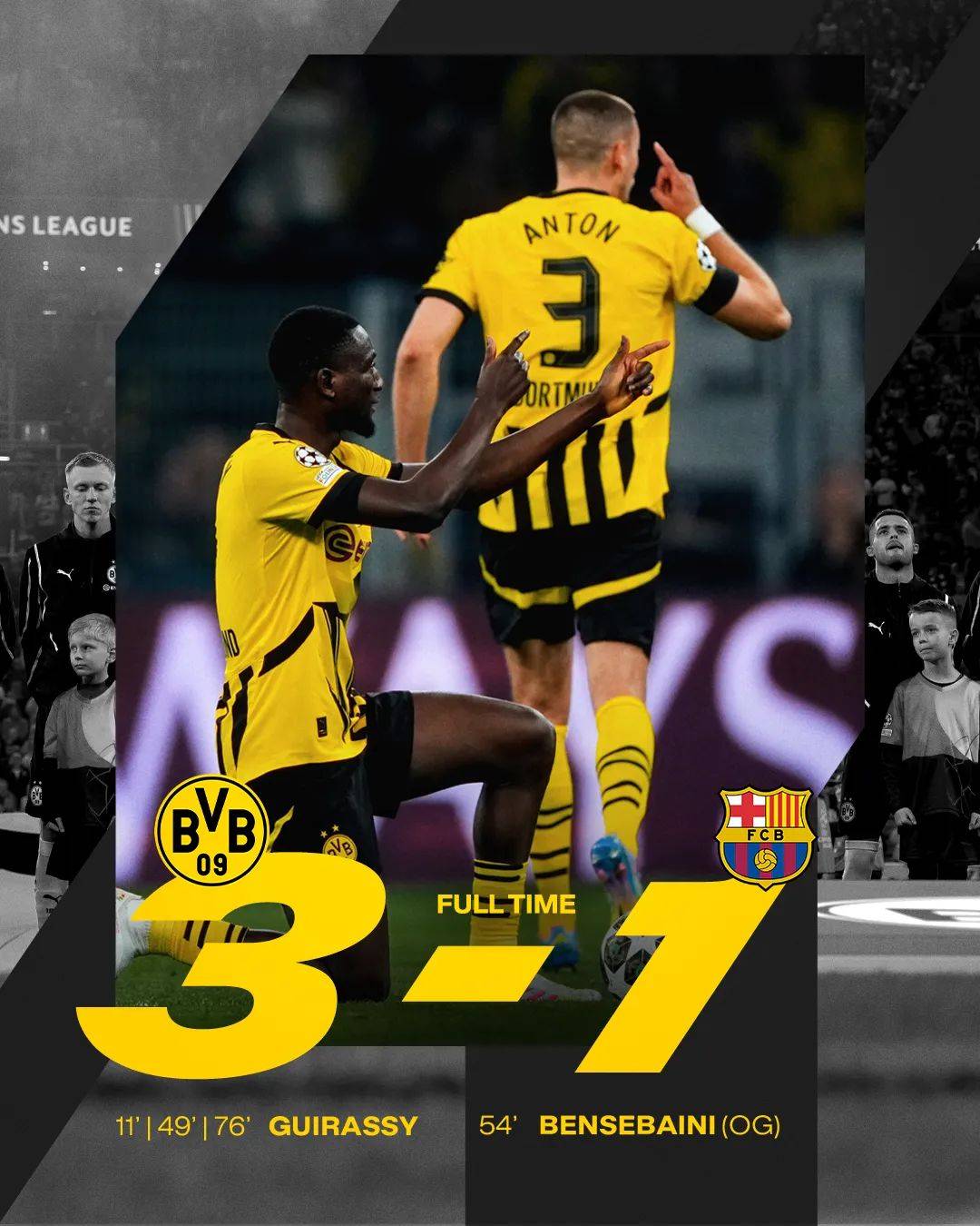 多特蒙德再一胜挪威海伦芬，欧冠小组赛高歌